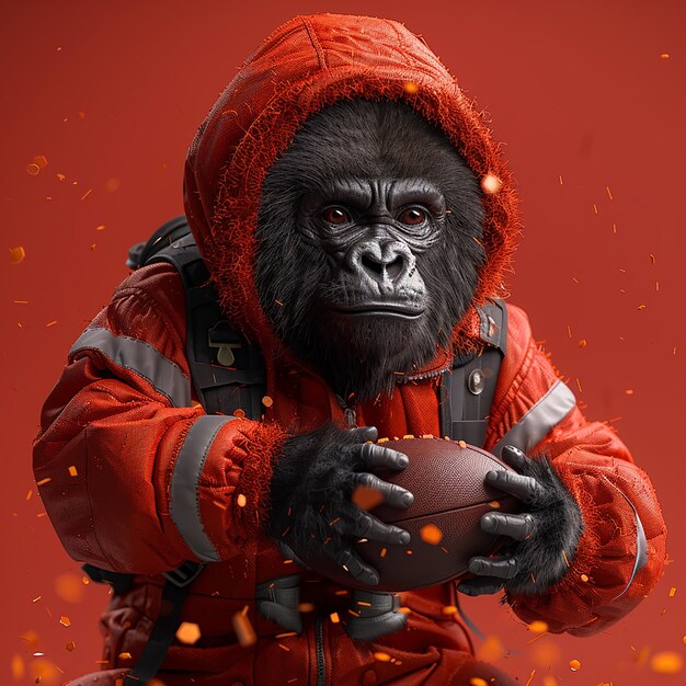 3D-Render-Foto von einer Karikatur mit Gorillas