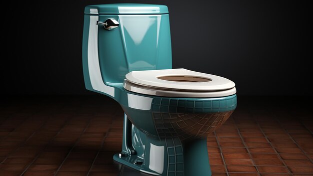 3D-Render-Foto von Sitztoilette auf einem einfachen Hintergrund