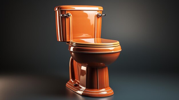 3D-Render-Foto von Sitztoilette auf einem einfachen Hintergrund