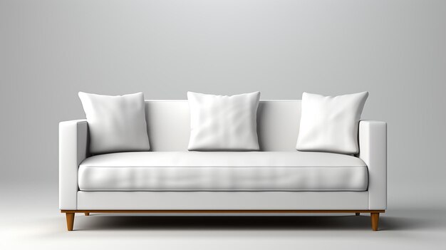 3D-Render-Foto von Sofa-Set auf einem einfachen Hintergrund