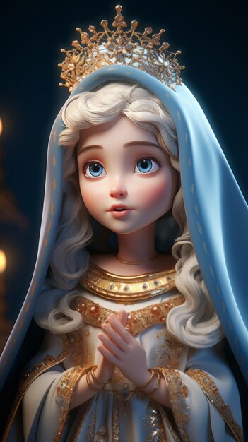 3D-Render für süße Mutter Maria Avatar