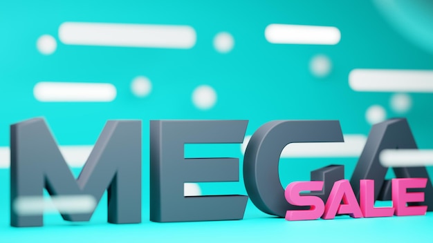 3d render fundo de mega venda