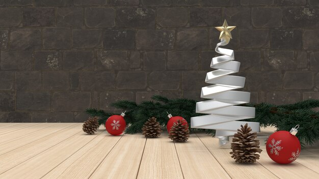 3d render fundo de natal para cartão