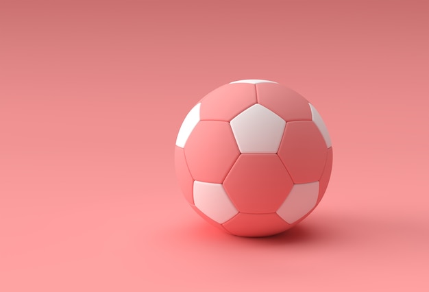 3D-Render-Fußball-Illustration, Fußball mit rosa Hintergrund