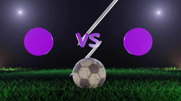 Foto 3d render fútbol vs fondo