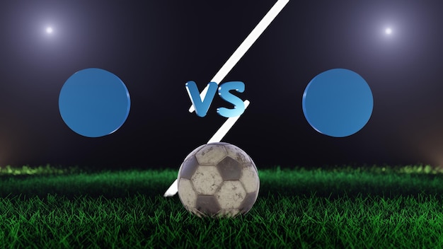 Foto 3d render futebol vs fundo