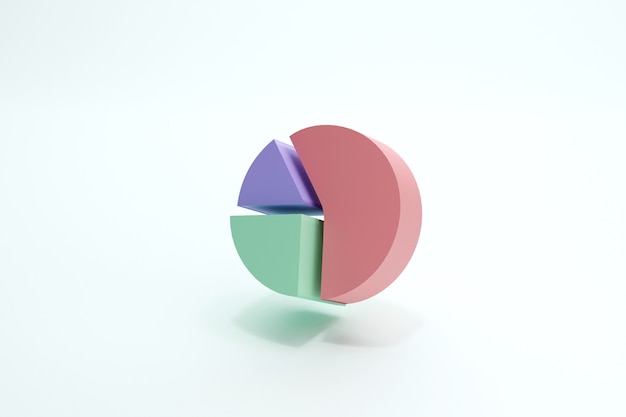 3D-Render-Geschäftsdiagramm Donut-Diagrammsymbol