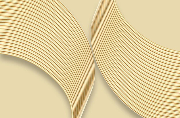 3D render Gold geschwungene Linien luxuriöse Textur Hintergrundtextur