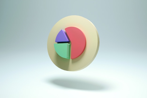 3d render gráfico de negocio icono de gráfico de rosquilla