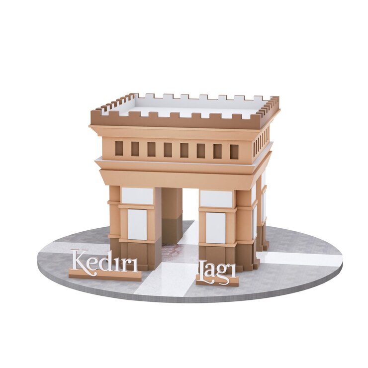 3D Render Gumul Landmark con fondo blanco.