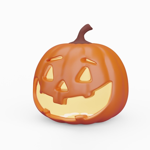 3d render Halloween abóbora jack o lanterna em fundo branco