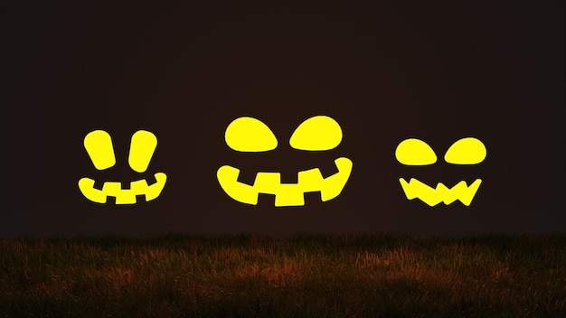 3D-Render-Halloween-Hintergrund mit Kürbis