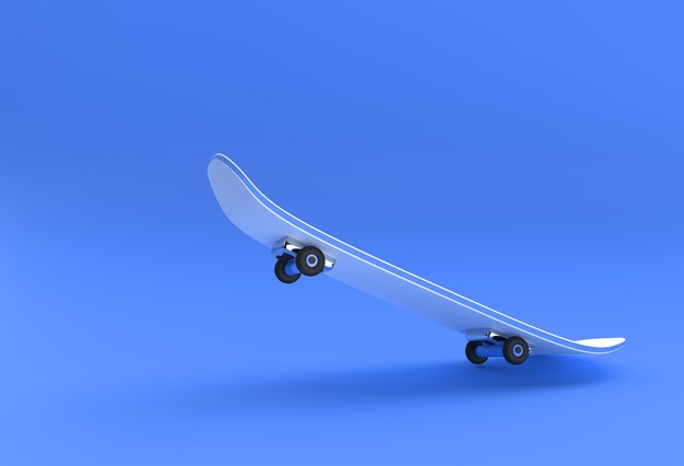 3D-Render-Illustrations-Skateboard auf farbigem Hintergrund isoliert