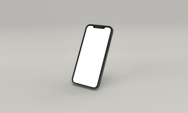 3d render ilustração genérica telefone em um design branco high key