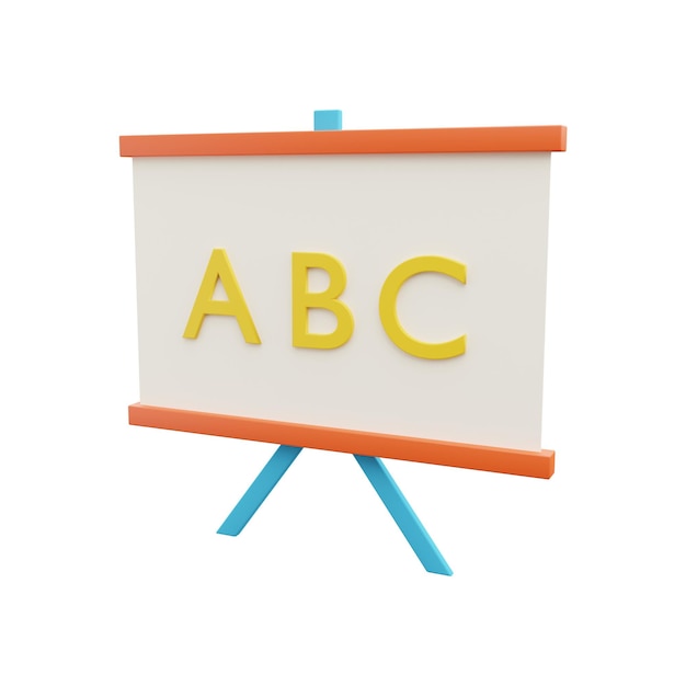 3d render ilustração icon aula de inglês