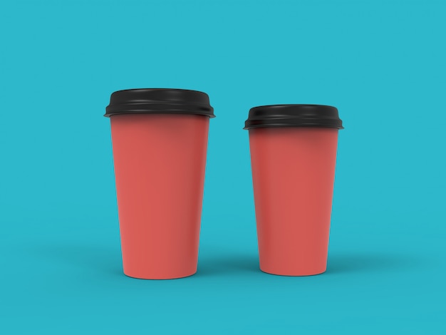 3d render ilustração maquete café ou chá cap