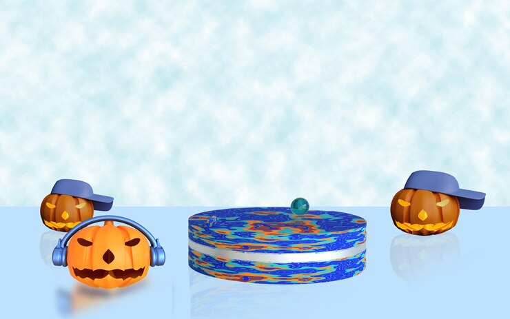 3d render ilustración de calabaza halloween