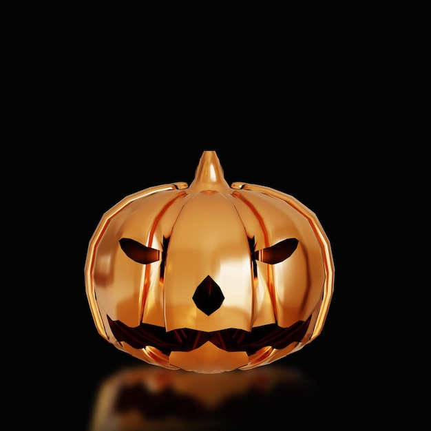 3d render ilustración de calabaza halloween