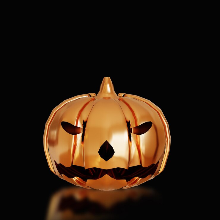3d render ilustración de calabaza halloween