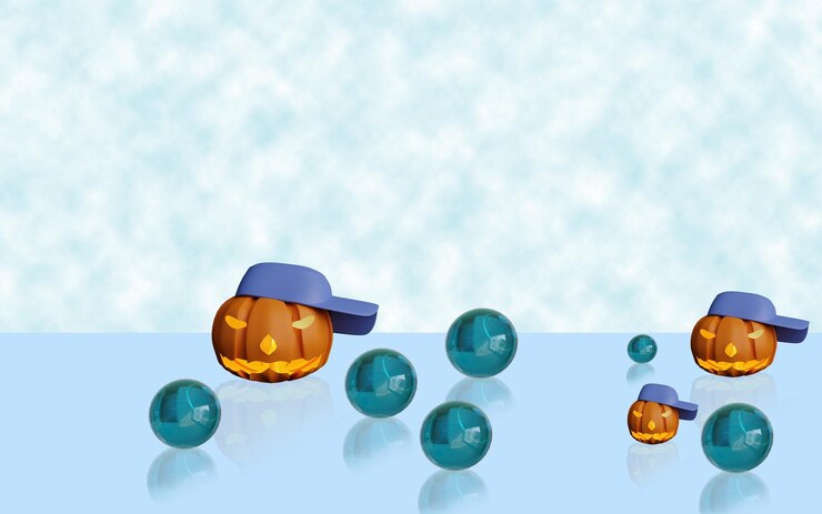 3d render ilustración de calabaza halloween