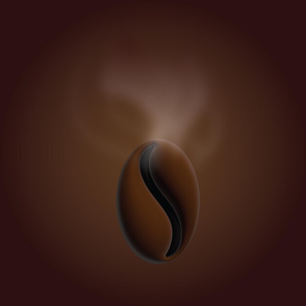 3d render ilustración grano de café en color marrón