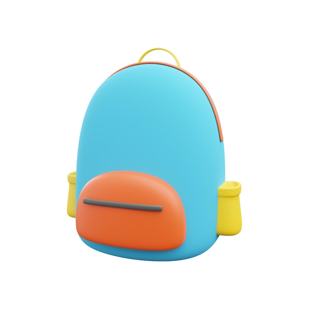 3d render ilustración icono bolsa escuela