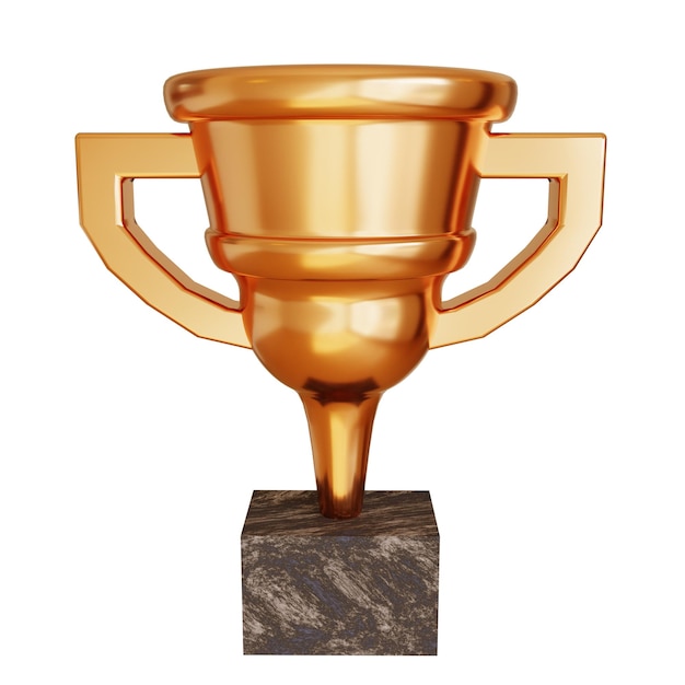 3D Render ilustración de trofeo de oro