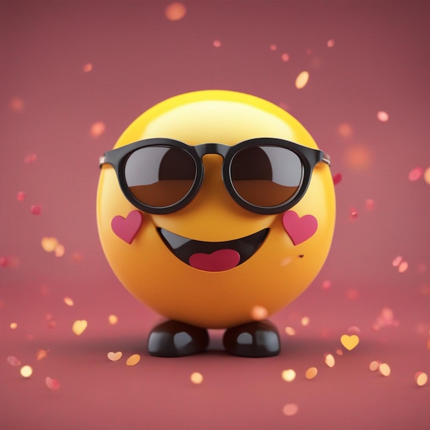 3D render imagen sentimiento amado emoji fondo de pantalla