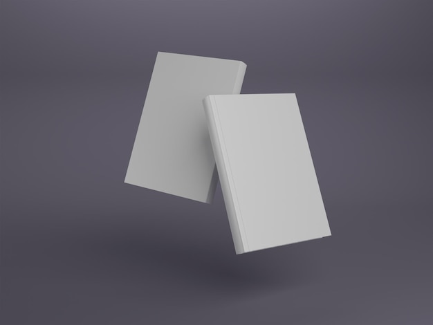 3d Render livro em branco para maquete de capa de livro de design