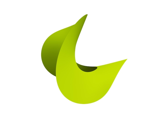 3D render Logotipo dinâmico isolado em um fundo branco Sinal brilhante ou símbolo de forma não padrão