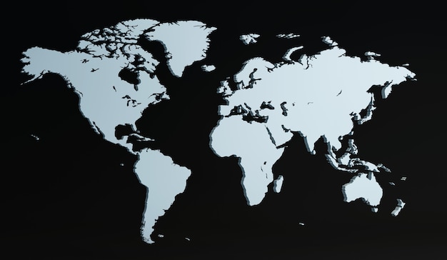 3D render mapa del mundo