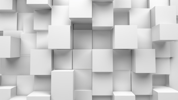 3d render mosaico aleatorio cubos blancos telón de fondo imagen generada por IA