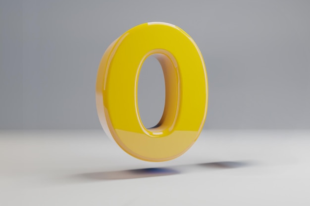 3d render naranja cero número