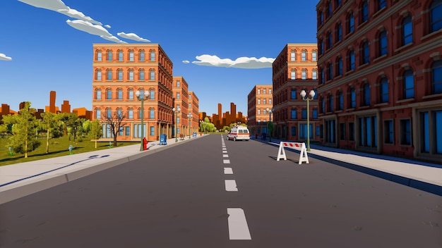 3D Render niedriger Polygon-Hintergrund mit Mock-up-Landschafts-Canva-Landschaft