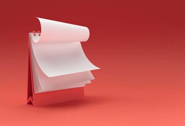 3D Render Notebook mock up com espaço em branco limpo para design e publicidade, vista em perspectiva da ilustração 3D.