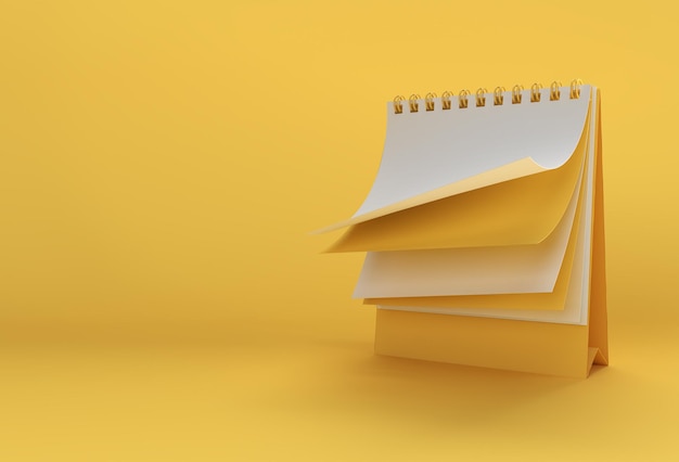 3D Render Notebook mock up com espaço em branco limpo para design e publicidade, vista em perspectiva da ilustração 3D.