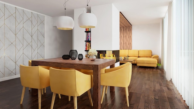 3D-Render-Open-Space-Wohnzimmer-Innenszene