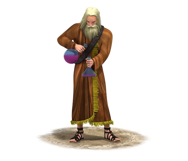 3D Render personaje de una ilustración de hombre medieval