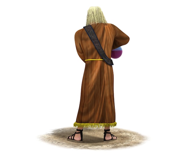 3D Render personaje de una ilustración de hombre medieval