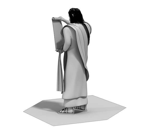 3D Render personaje de una ilustración de hombre medieval