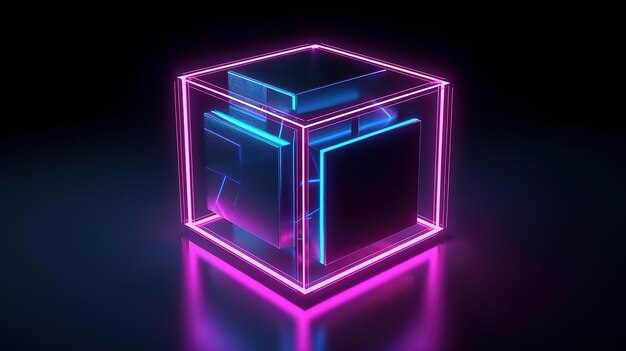 3D-Render rosa blau Neon Nummer zehn Generative Ai