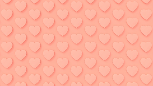 3D-Render rosa Herzen Valentinstag