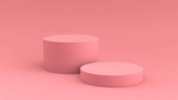 3D-Render rosa Podium