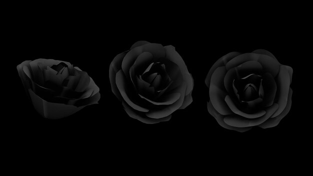 Foto 3d render rosas florescem