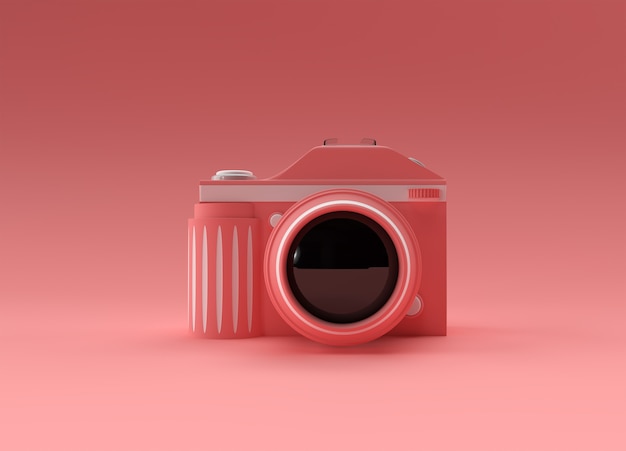 3D-Render-SLR-Kamera auf einer Farbabbildung.