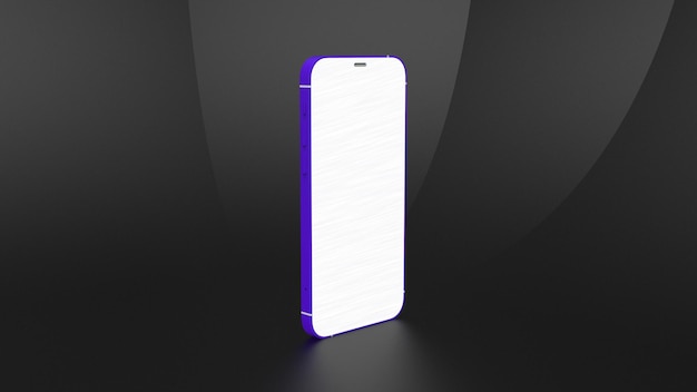 3d render smartphone con pantalla blanca para su imagen con pantalla completa