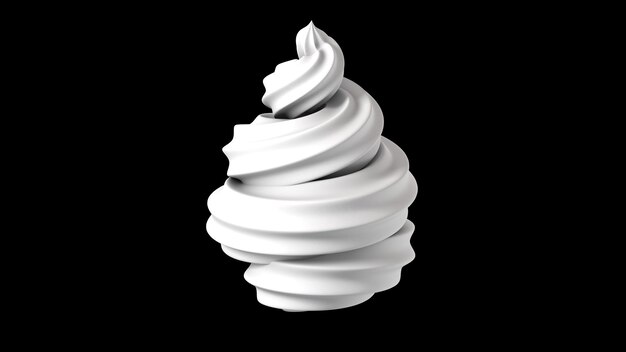 3D Render Swirl Ice Cream