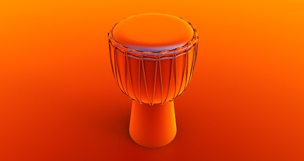 3D Render de tambores de madera aislado en concepto de música de fondo de color