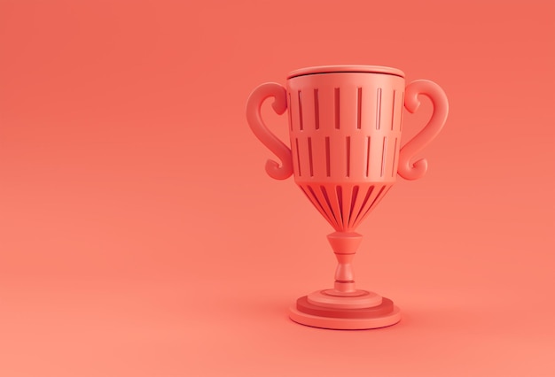 3D Render Trophy Cup isolado no fundo da cor.