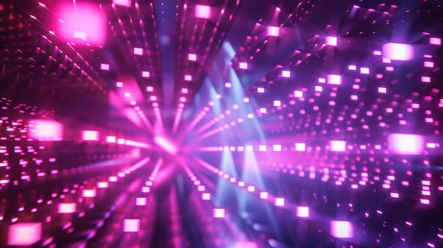 3D render visual láser cubo luces de discoteca con fondo geométrico digital abstracto generado por IA